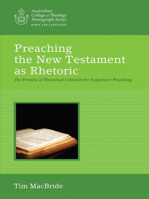 cover image of Preaching the New Testament as Rhetoric